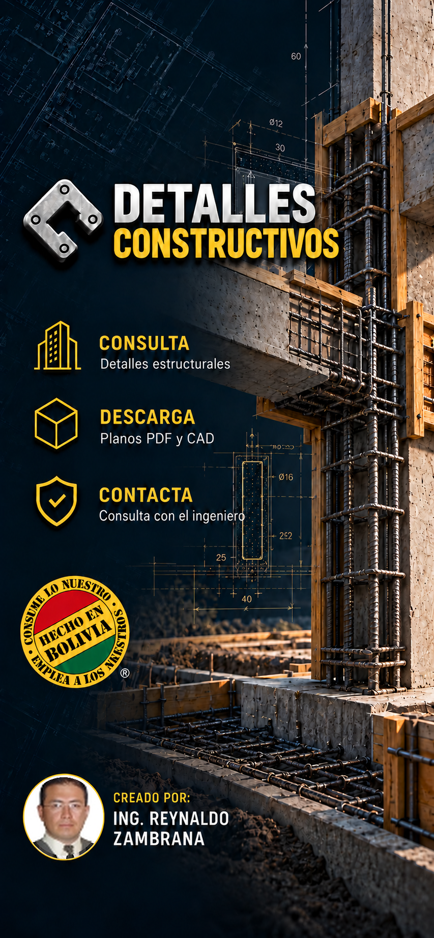 Portada original de Detalles Constructivos, del Ing. Reynaldo Zambrana